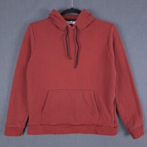 Hill City Heavyweight Fleece Hoodie Mens Large Red Pullover Sweatshirt
